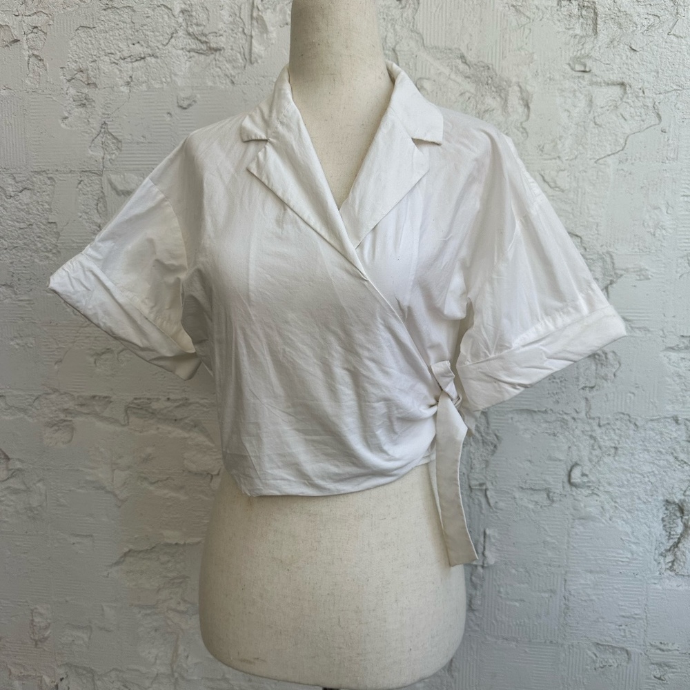 Modern Citizen white wrap shirt SIZE SMALL